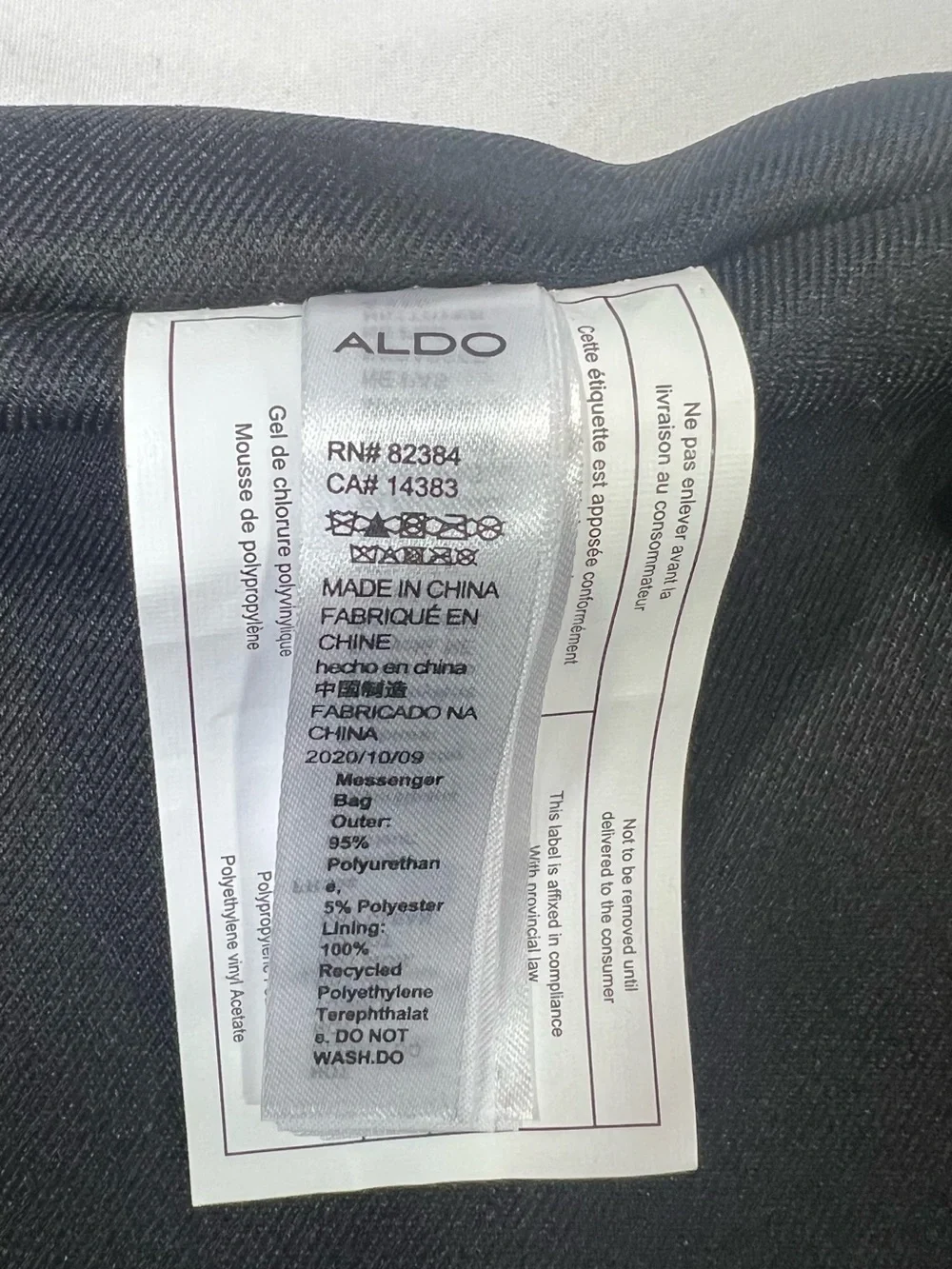 ALDO Black Messenger Bag Men Adjustable Crossbody Strap